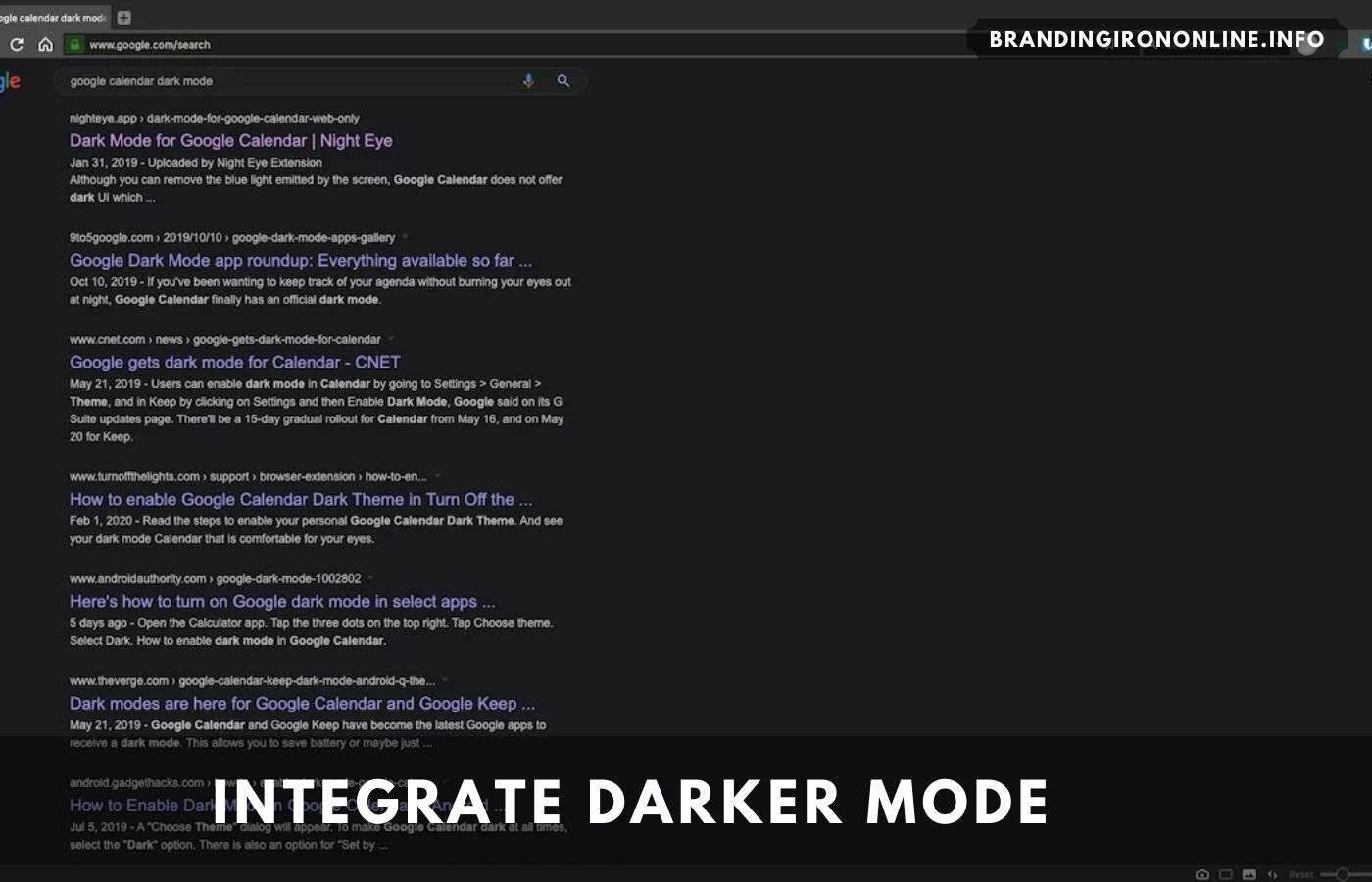 google integrate darker mode